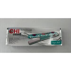 CHI Smart 1″ Digital Titanium Hairstyling Flat Iron Aqua iKat #CS1181 NIB NEW